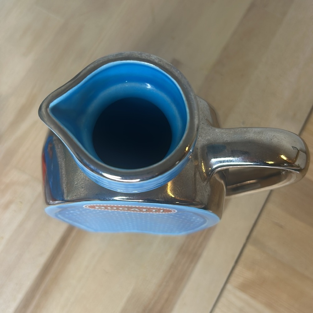 Bugatti 💙 RARE Vintage Radiator Rene Dreyfus Ceramic Restaurant Bar Pitcher Art - Picture 15 of 16